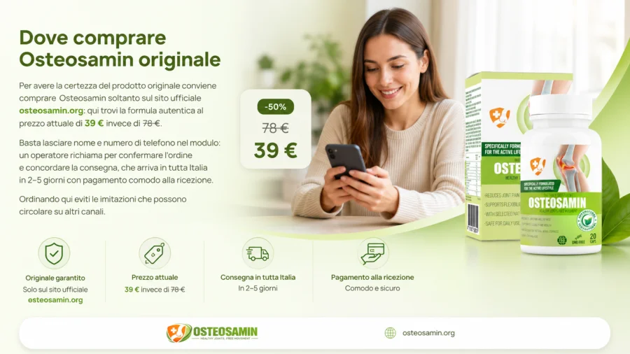 Osteosamin — confezione originale da comprare sul sito ufficiale in Italia